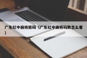 广东红中麻将抓码（广东红中麻将码数怎么看）