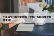 广东省学打麻将的地方（学打广东麻将哪个软件更好）