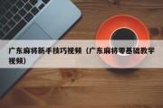广东麻将新手技巧视频（广东麻将零基础教学视频）