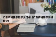 广东麻将新手教学入门书（广东麻将新手详细教学）